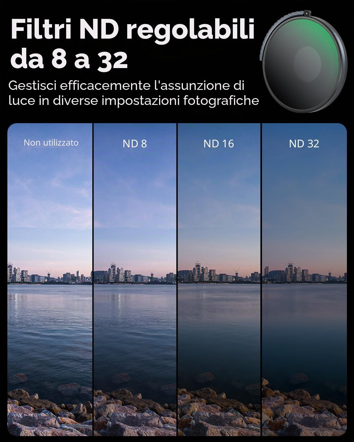 Thumbnail 5 de SmallRig Filtro CPL e VND 3-5 per DJI Osmo Action 4 – 4 in 1 con Vetro Ottico HD e rivestimento multi-strato