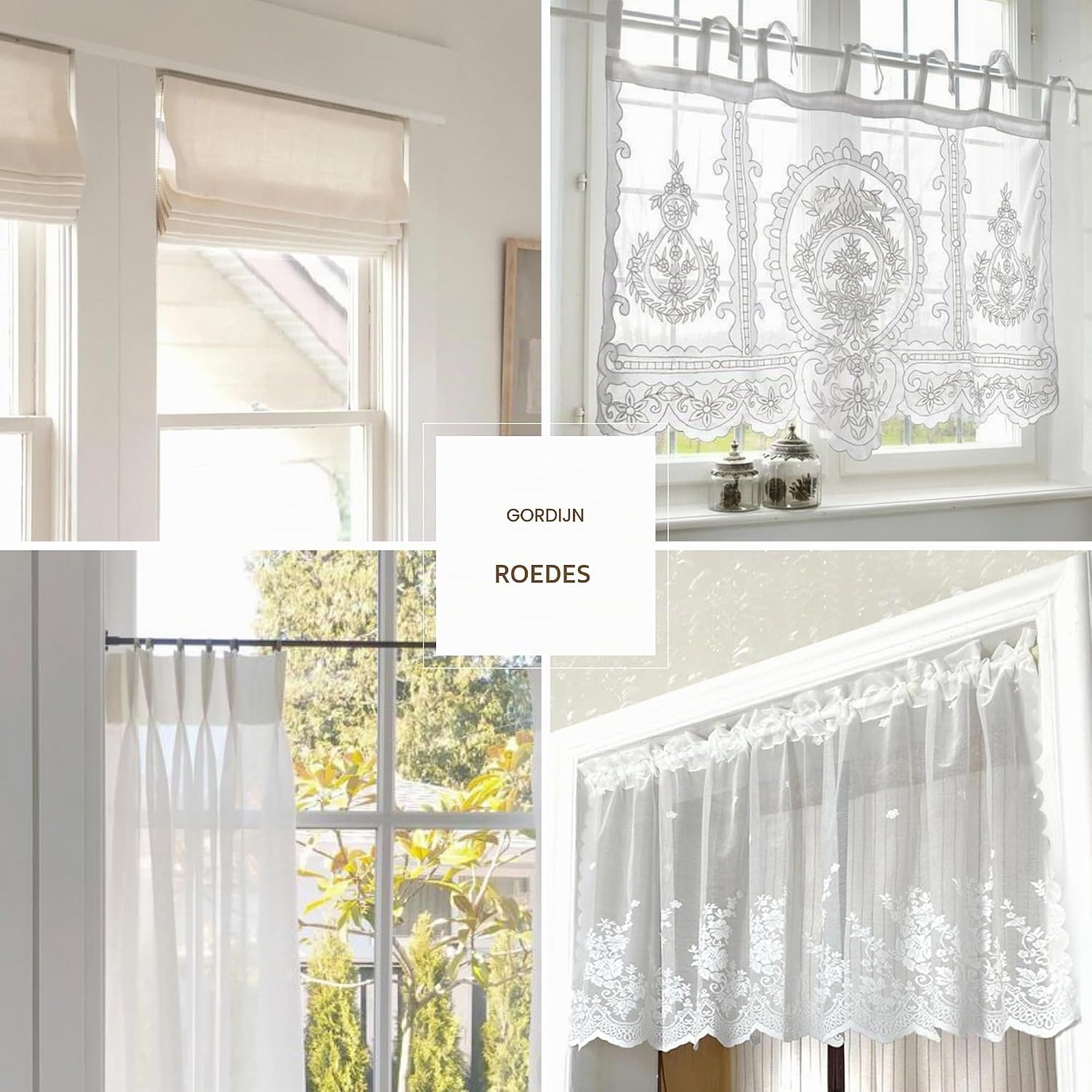 Detalle de Rod&Trikin klemgordijnroedes, set van 2, 80-120 cm, wit staal