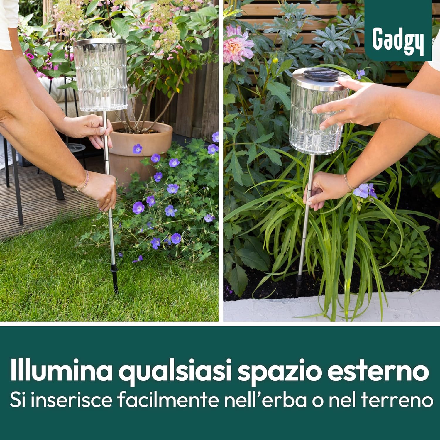 Thumbnail 1 de Gadgy Lampada solare da giardino con picchetto LED effetto cristallo