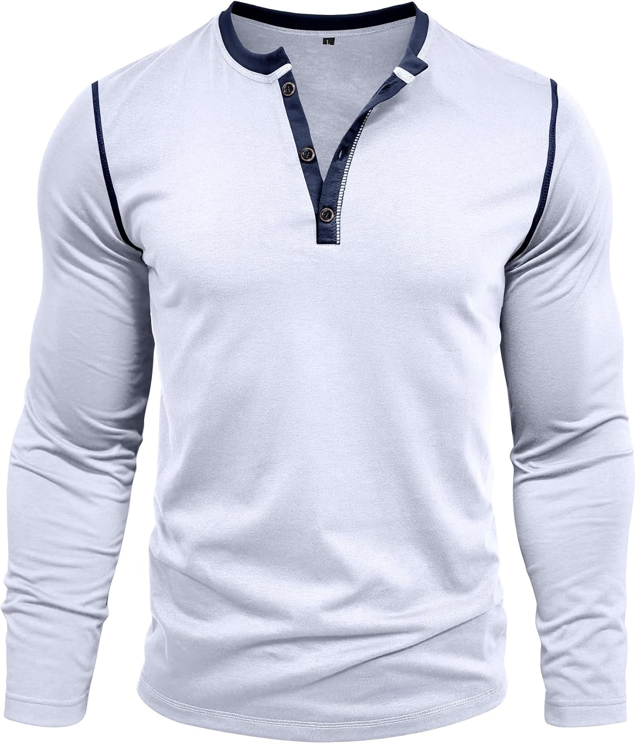 Thumbnail 3 de Rodawu Henley-Shirt Herren Langarmshirt mit V-Ausschnitt und Brusttasche