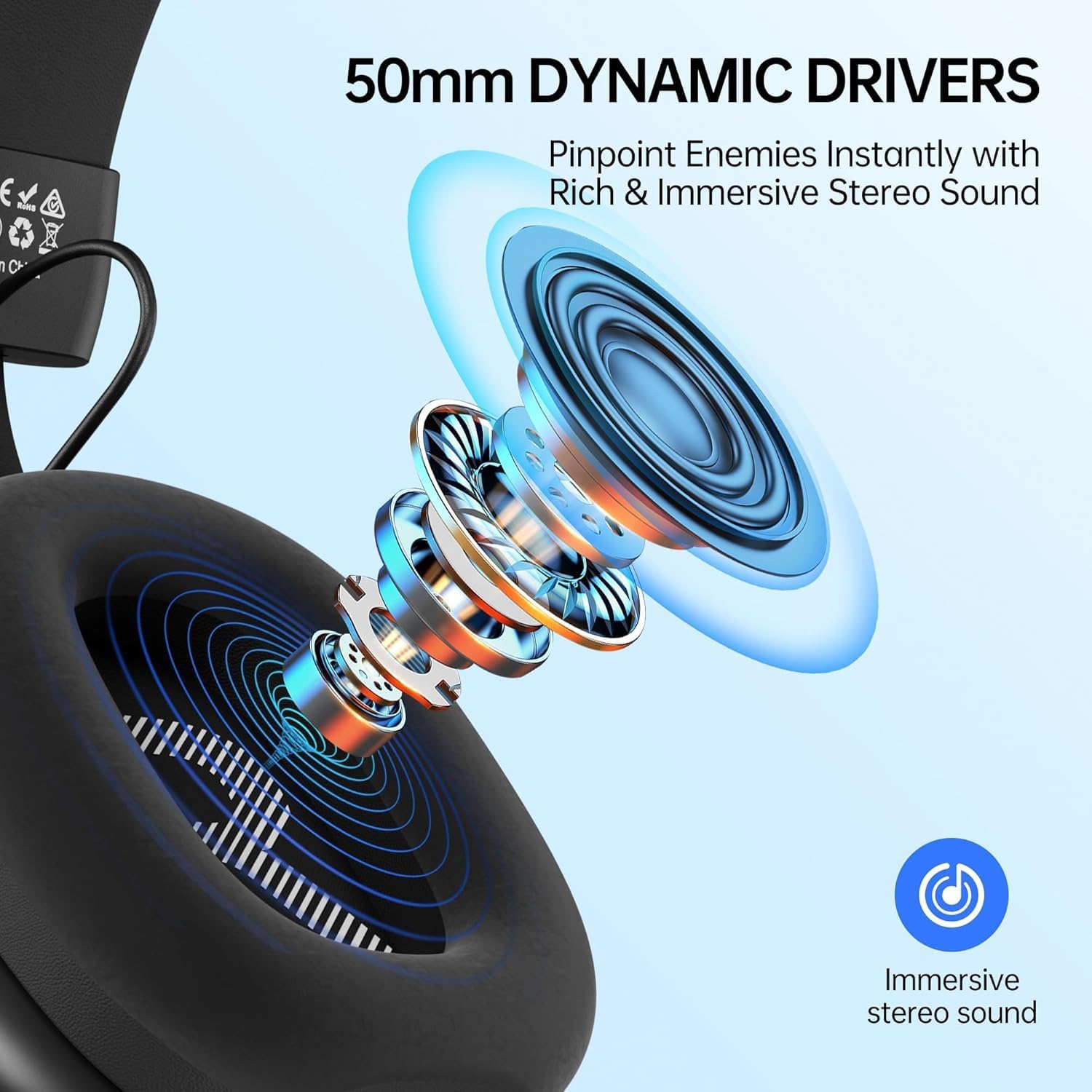 Thumbnail 4 de CASLSI K80 Gaming Headsets with Mic (7.1 Surround, Noise-Cancelling Mic, 3.5mm)