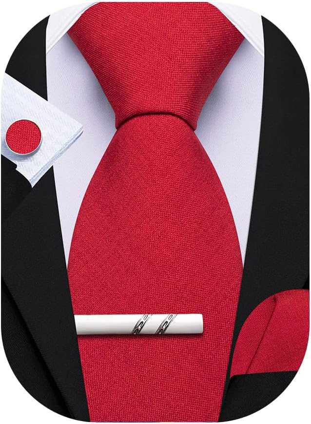 Detalle de Barry.Wang Solid Colour Ties for Men 7cm Skinny Cotton – Complete Set