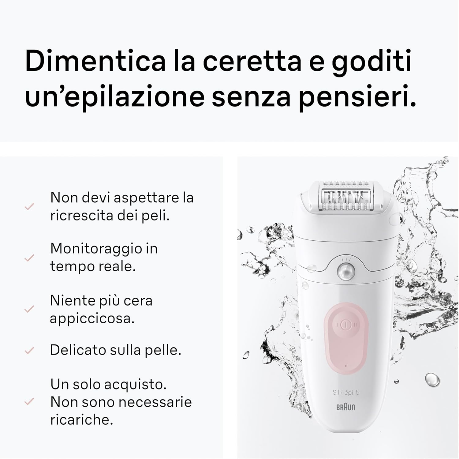 Thumbnail 4 de Braun Silk·épil 5 5-030 epilatore donna Wet&Dry con testina radente e cappuccio regolatore, rosa Flamingo