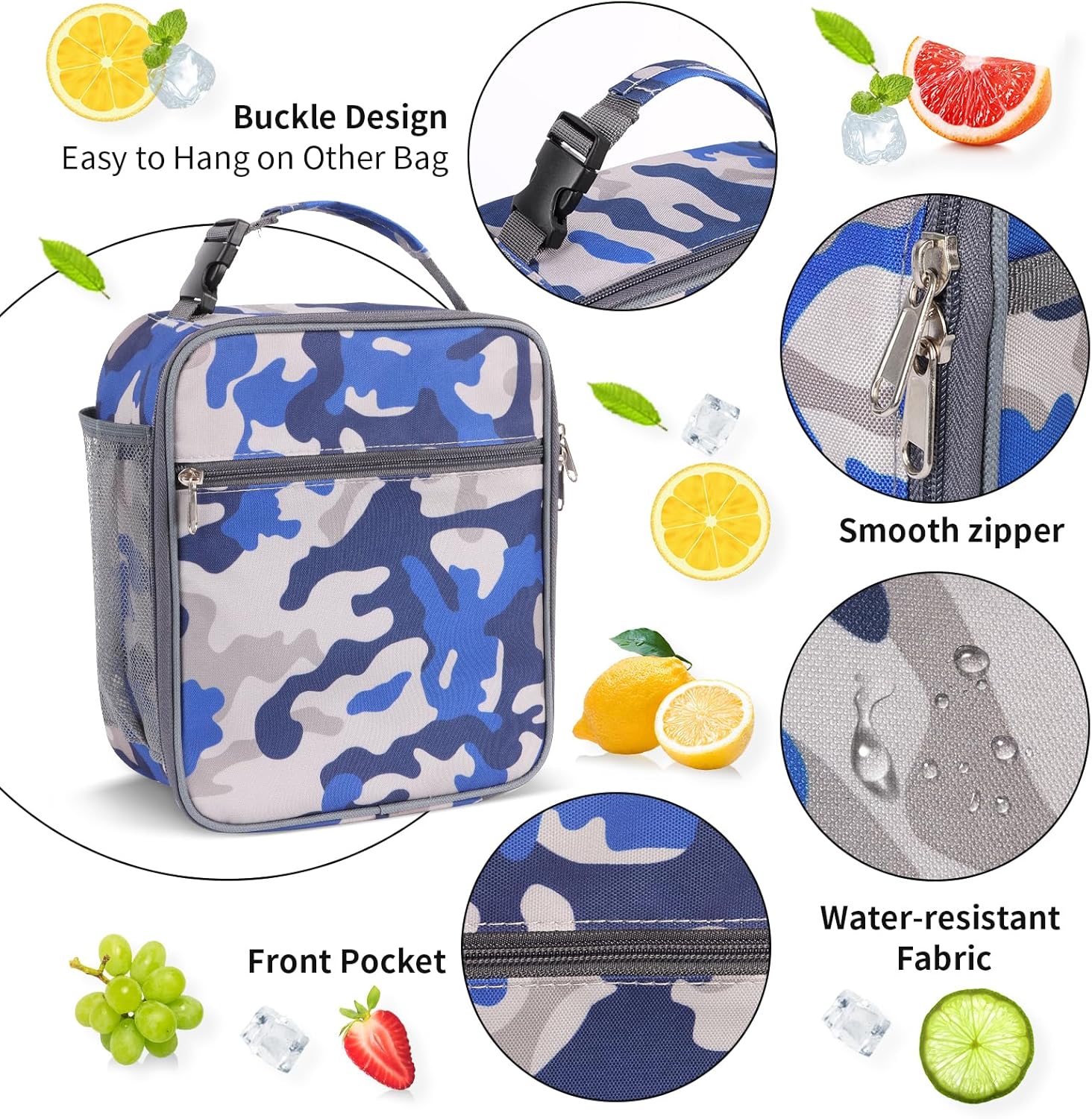 Thumbnail 3 de Minicoco Camouflage Insulated Lunch Bag – 6.5L, 26 x 23 x 11 cm