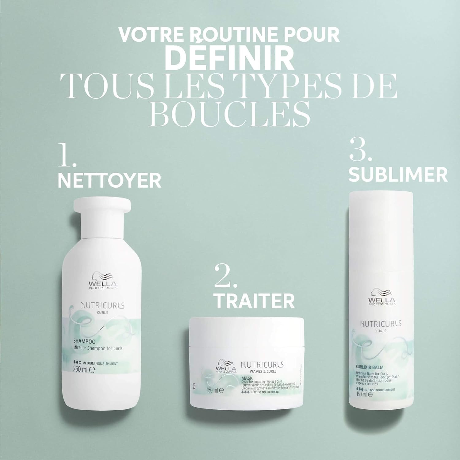 Detalle de Wella Professional NUTRICURLS Masque soin nourrissant intense pour cheveux ondulés et bouclés