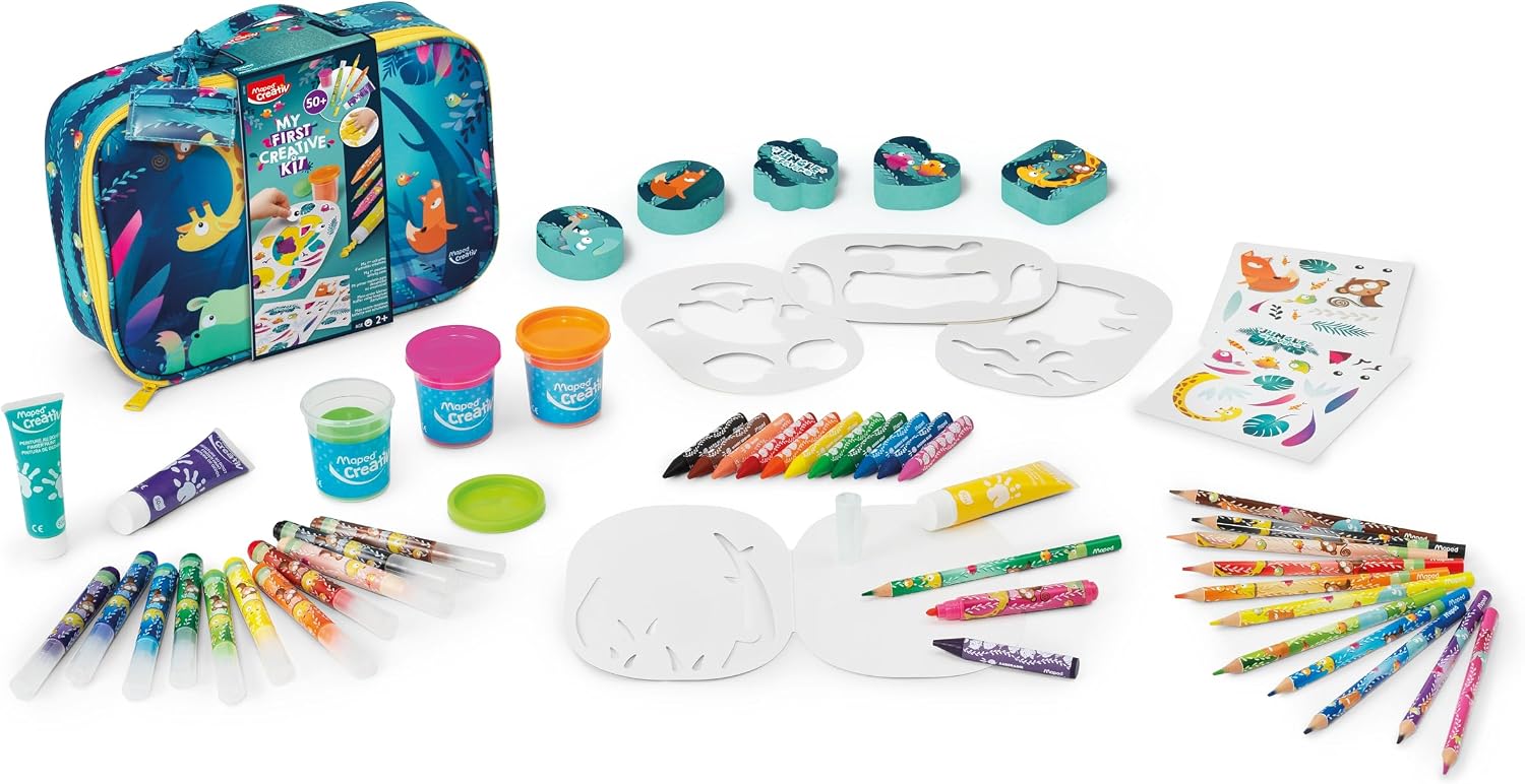 Detalle 2 de Maped Creativ Jungle Fever – walizka kreatywna z przyborami jumbo dla dzieci 2–5 lat
