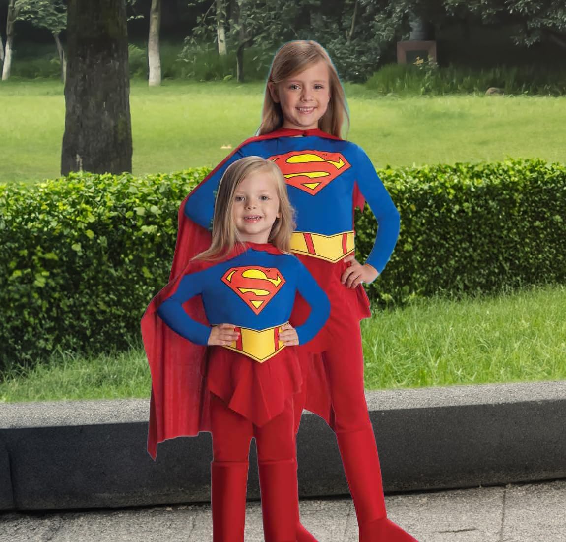 Detalle de Rubies RU885215 Supergirl Costume for Kids with Cape and Belt