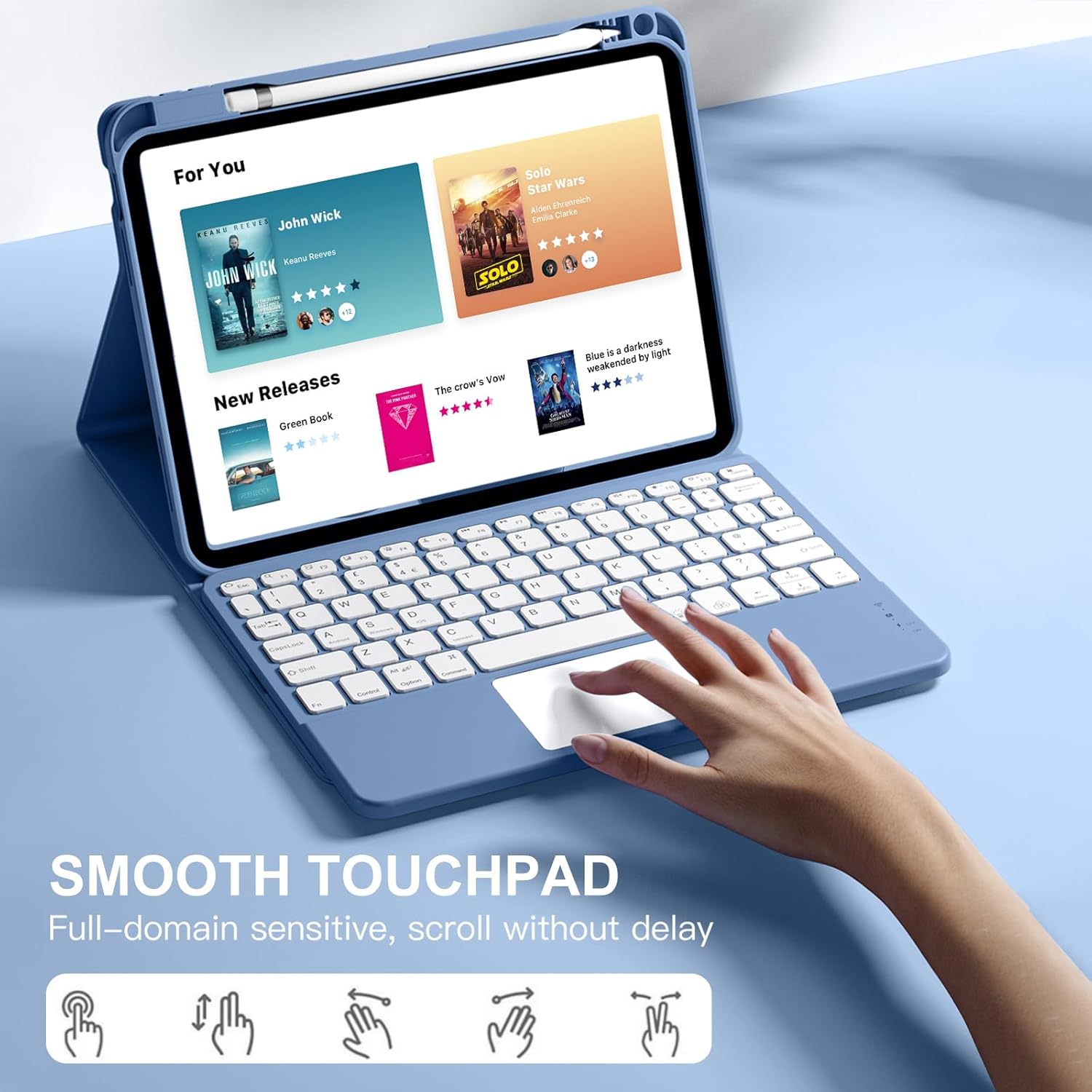 Thumbnail 2 de Vobafe Keyboard Case for iPad 10th/11th Gen (A2696/A2757/A2777) with Detachable Trackpad Keyboard – Blue
