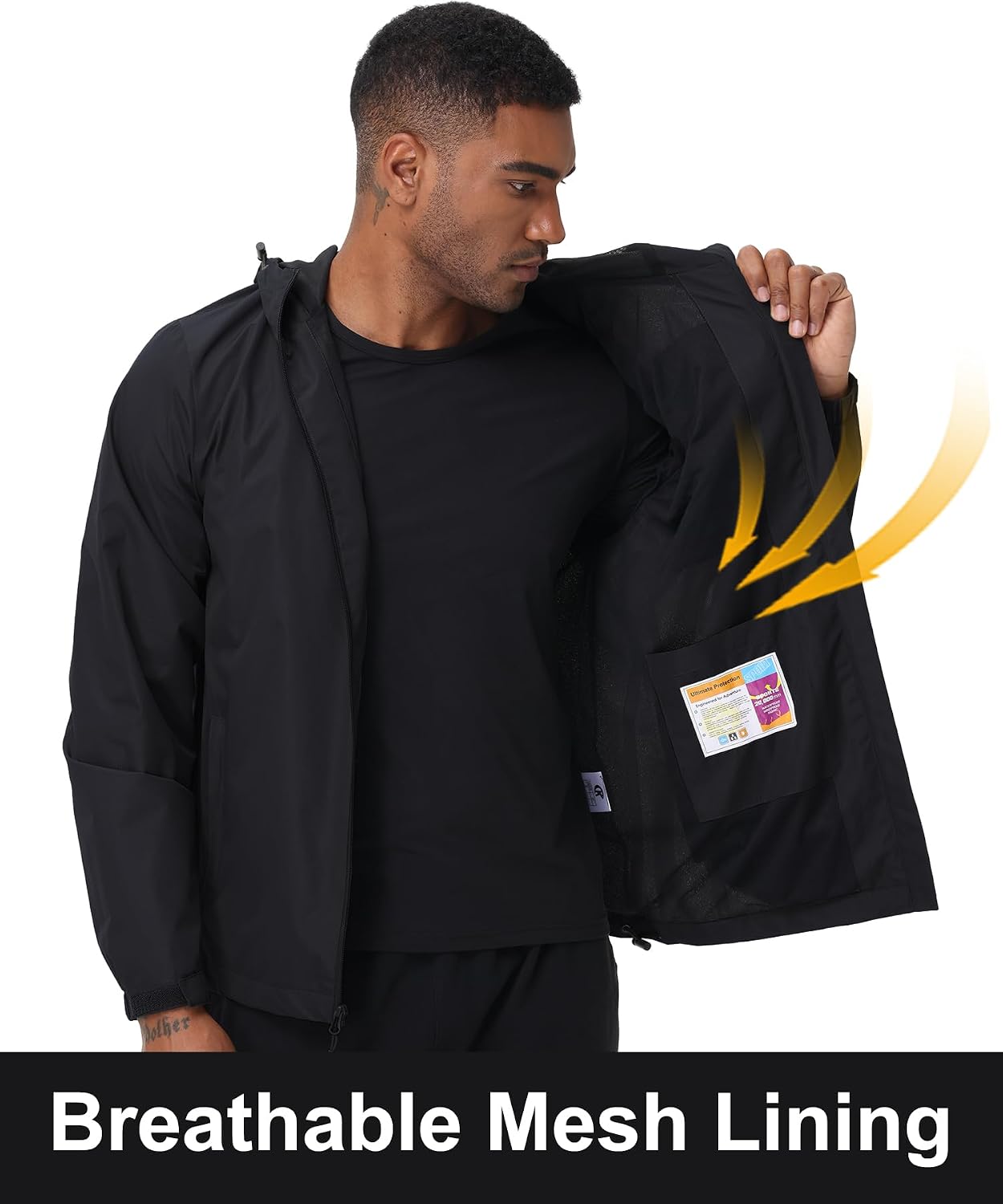Detalle 2 de Waterproof windproof jacket 3 zipped pockets