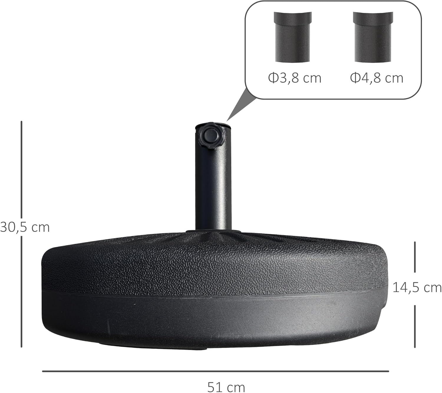 Thumbnail 6 de Outsunny Base de Sombrilla 22 kg para Poste Ø38/48 mm