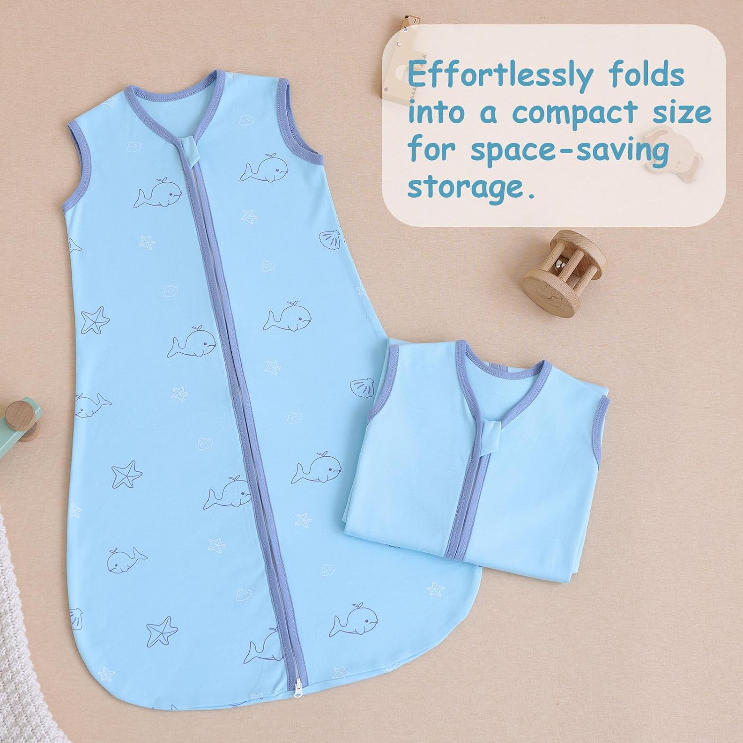 Thumbnail 4 de PewinGo Baby Schlafsack 0.5 TOG – 2er-Set aus 100% Baumwolle, Neugeborene 0–6 Monate, dualer Reißverschluss