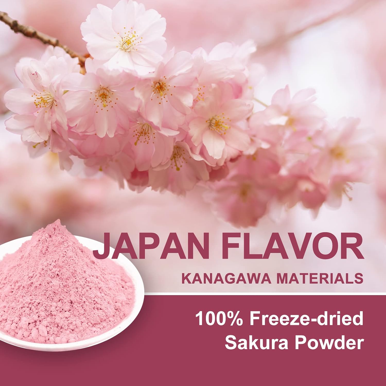 Detalle 2 de GRELIM Sakura Powder, 100% Freeze-Dried Cherry Blossom for Drinks and Baking