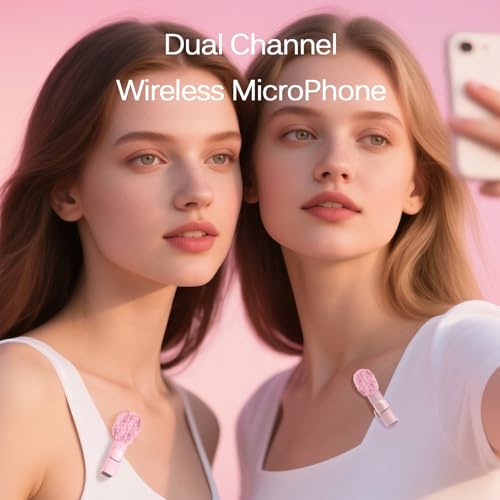Detalle de Labstandard Wireless Lavalier Microphone Kit for iPhone & iPad – 2-Pack Clip-on, Plug-and-Play