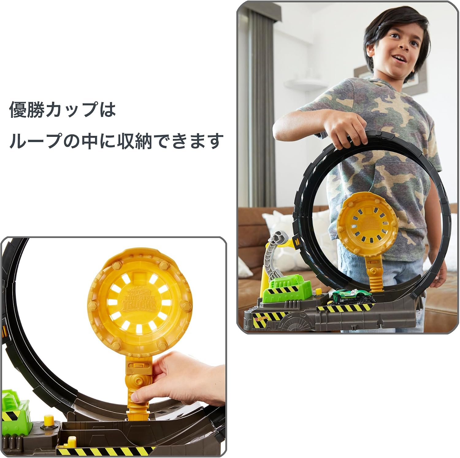 Detalle 1 de Hot Wheels HGV15 モンスタートラック ビッグループ チャレンジ プレイセット 8台付き