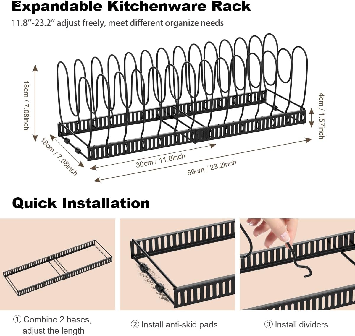 Thumbnail 4 de Housolution Pot and Pan Organizer 22.83"