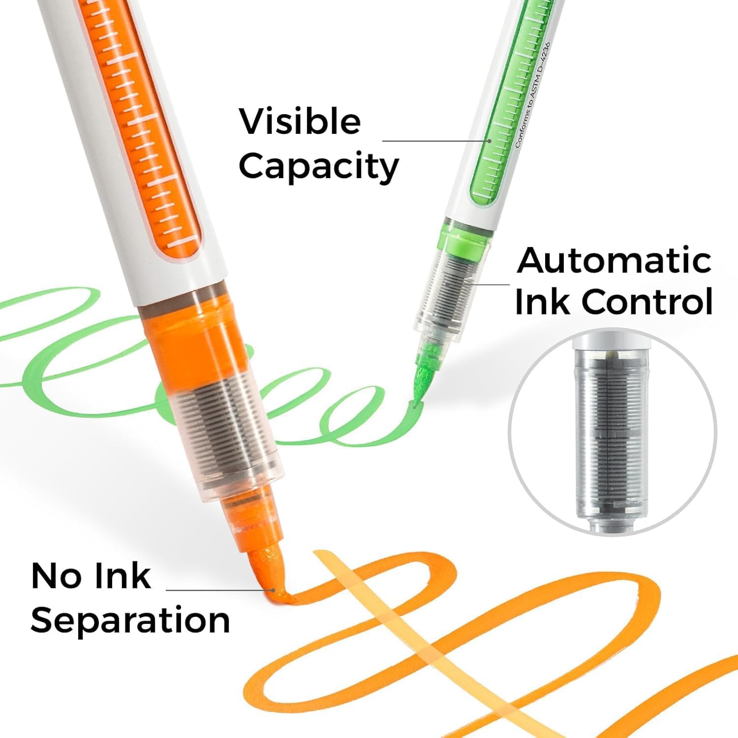 Detalle de Ohuhu 72 Colour Acrylic Paint Markers with Brush Tip – High Opacity, Waterproof & Lightfast
