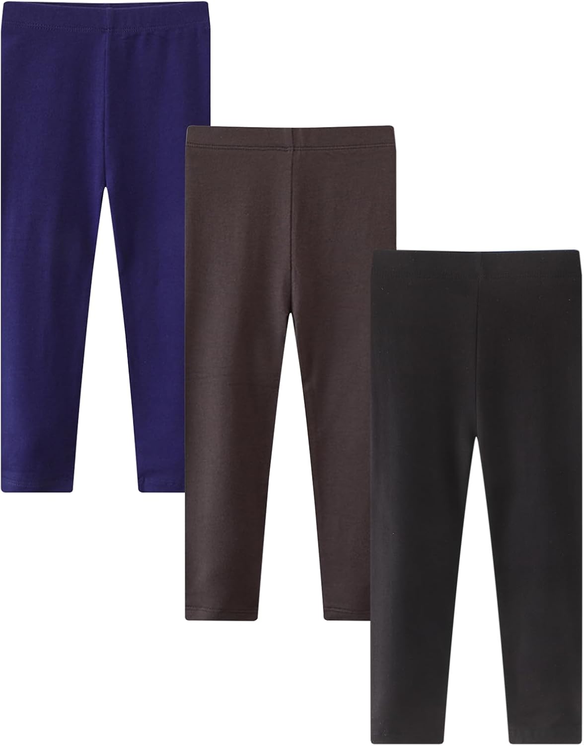 Kfnire Leggings Mädchen 3er-Pack – Baumwollmix, elastischer Bund, unifarben – Größen 6 Monate bis 6 Jahre