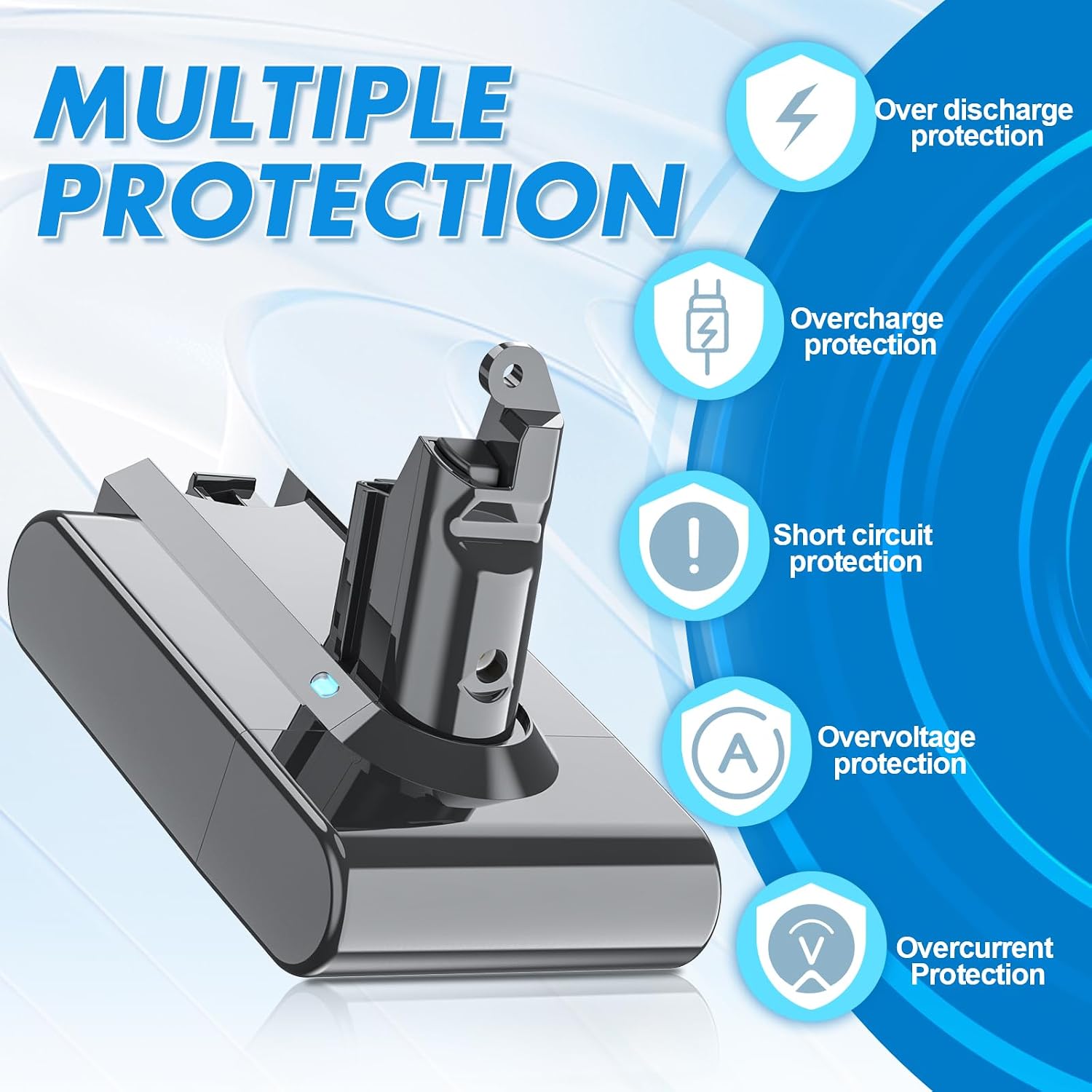 Detalle de Hamvolty V6-reserveaccu voor Dyson V6, 21,6 V lithium-ion