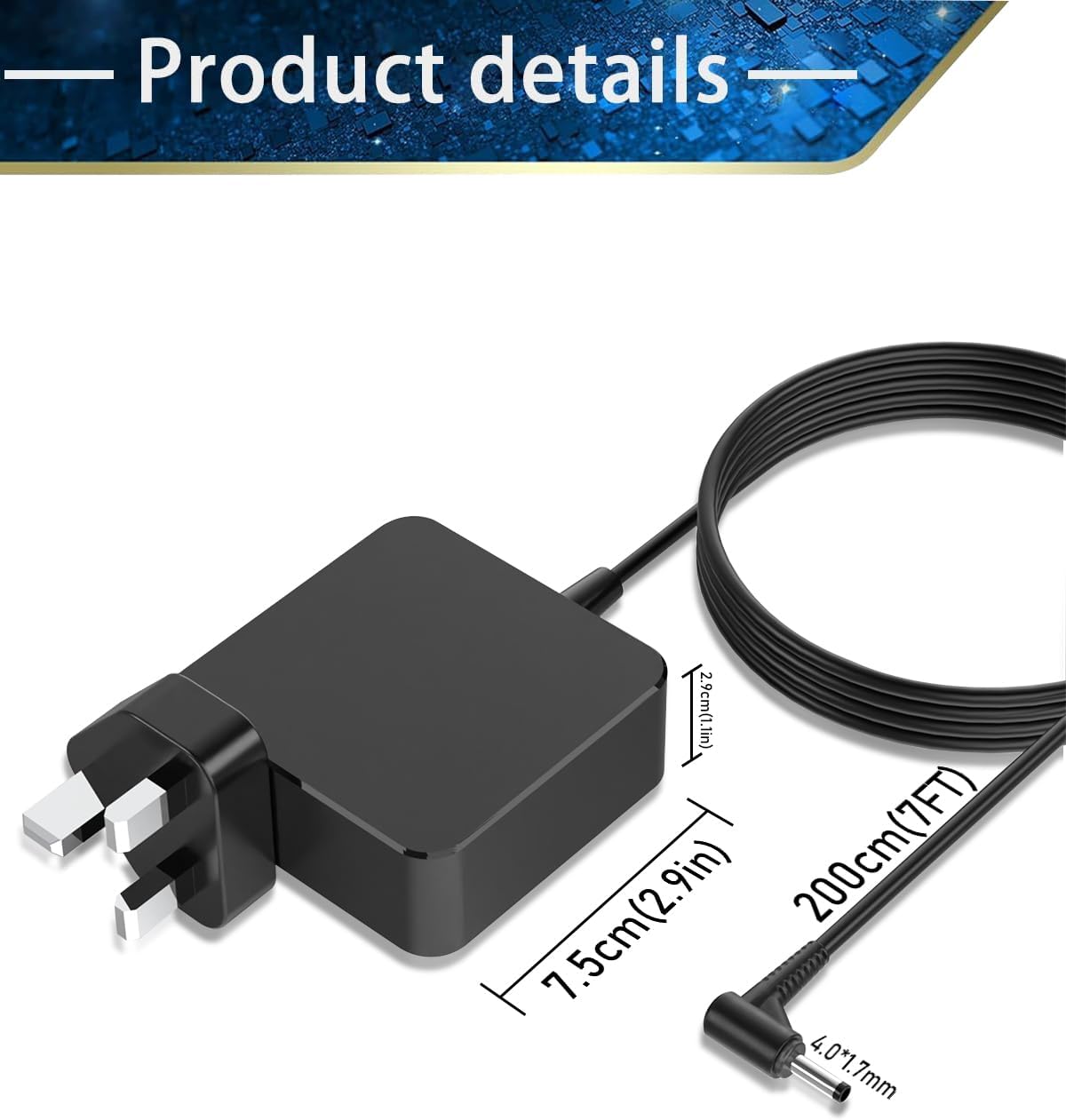 Detalle de Lenovo 45W laptop charger for IdeaPad series