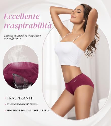 Detalle de Mutande Donna Culotte TANSTC 6 Slip in Cotone Elasticizzato – Vita Bassa