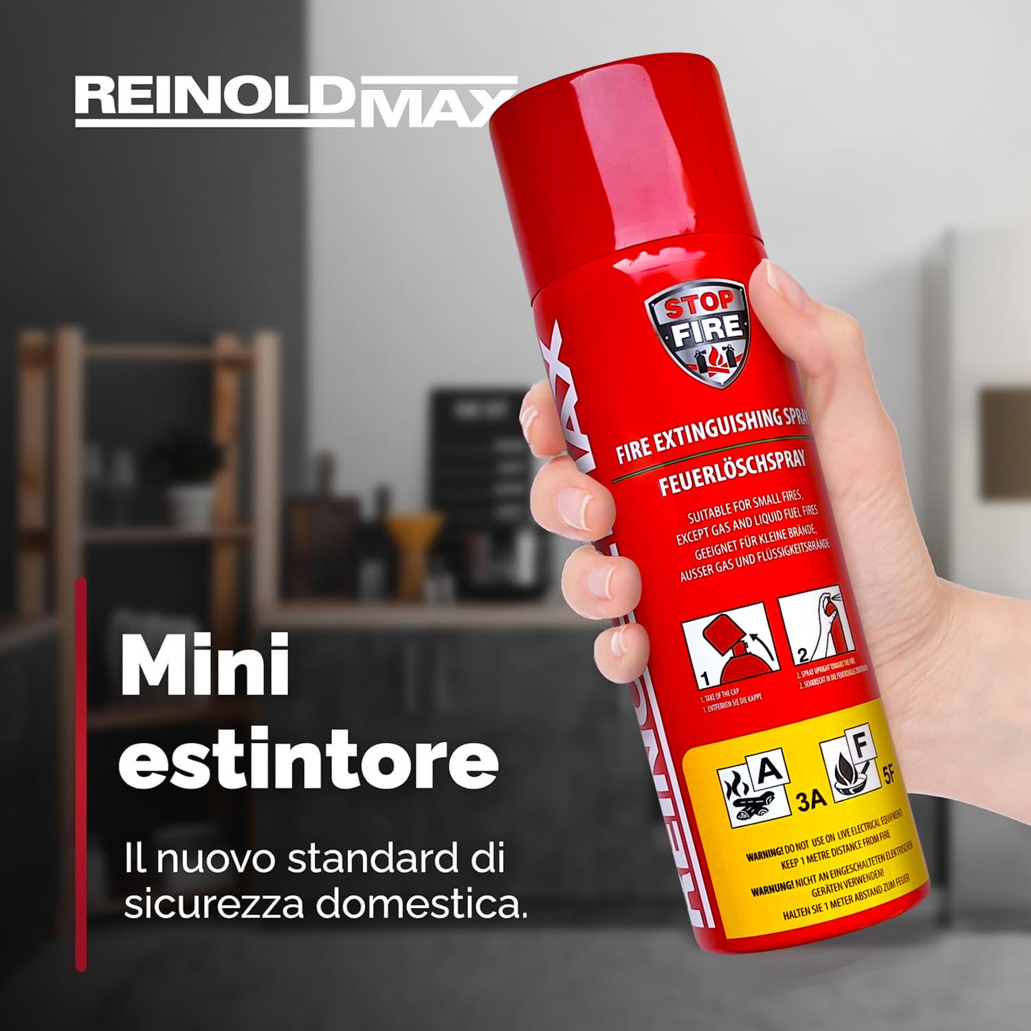 Thumbnail 2 de 2X Reinoldmax Estintore Casa: Mini Aerosol per Cucina, Viaggi e Auto