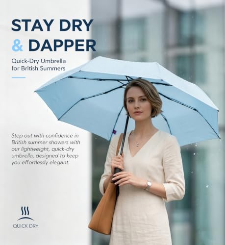 Detalle de LILAC Windproof Automatic Umbrella with 8 Ribs – Compact Travel Brolly