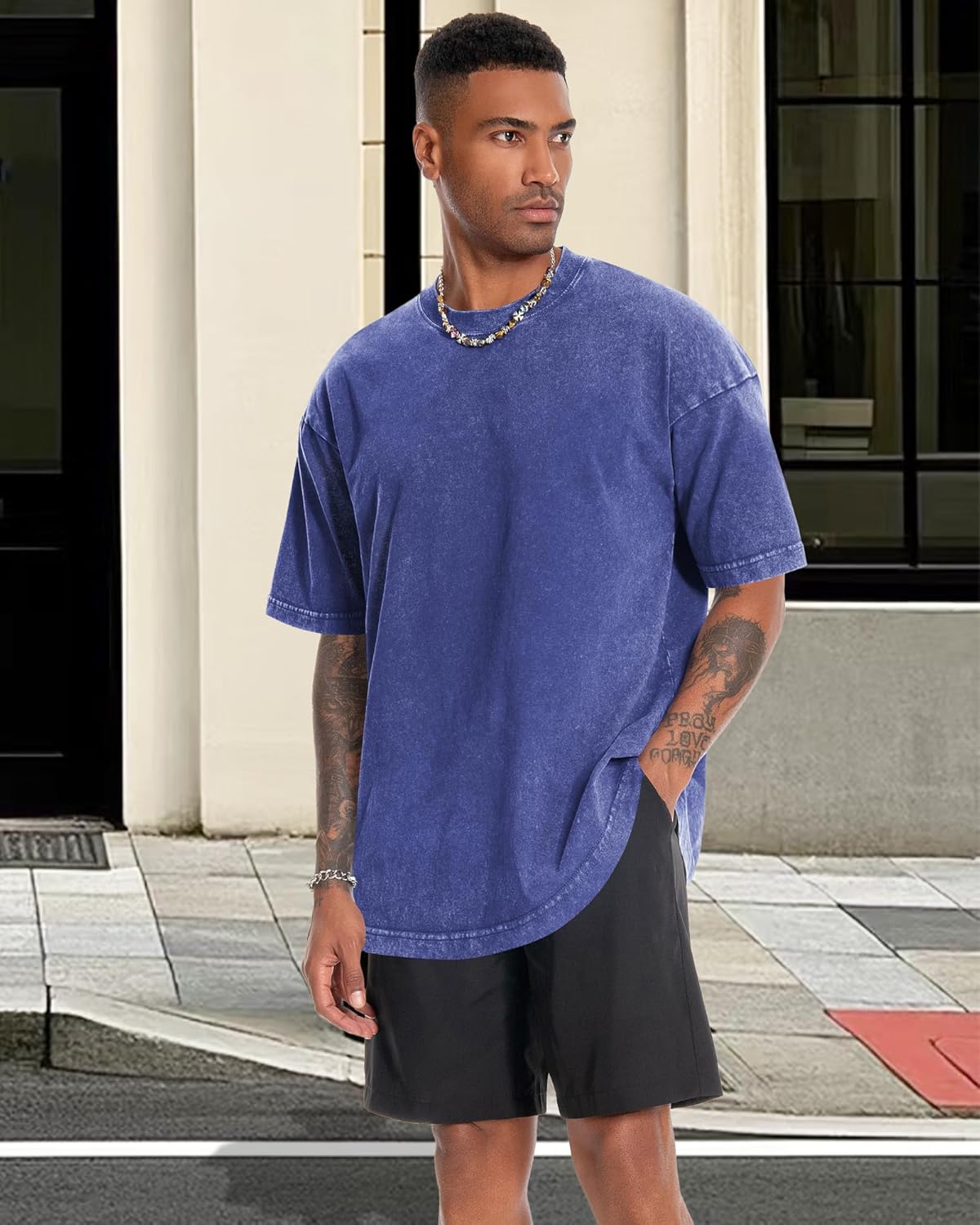 Thumbnail 5 de Oversized TShirts for Men Short Sleeve Vintage Washed Basic Loose Tees 2026