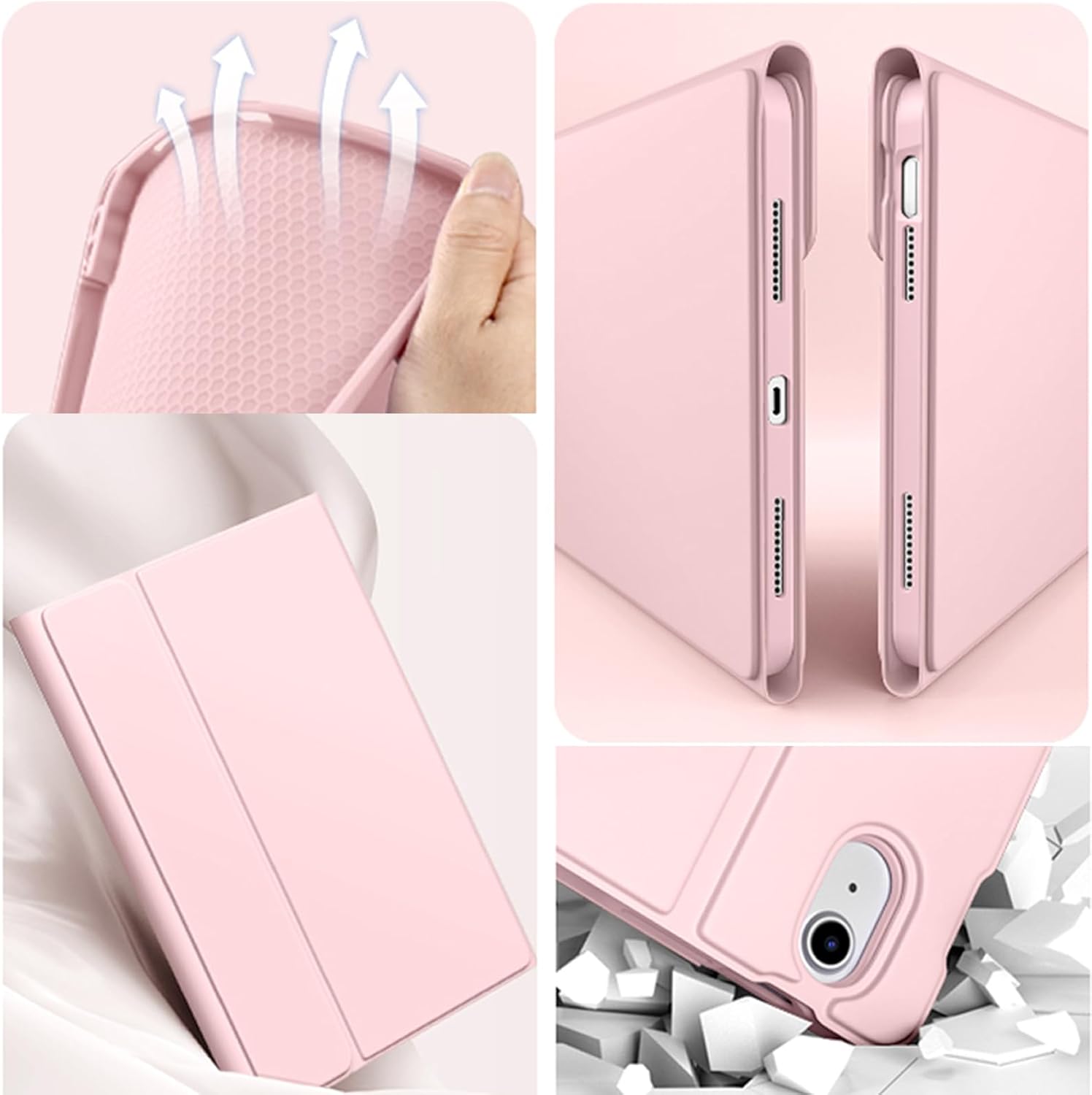 Thumbnail 3 de WALWALO Hülle Tastatur für iPad 10./11. Generation (A16) mit QWERTZ, beleuchtet, magnetisch abnehmbar – rosa