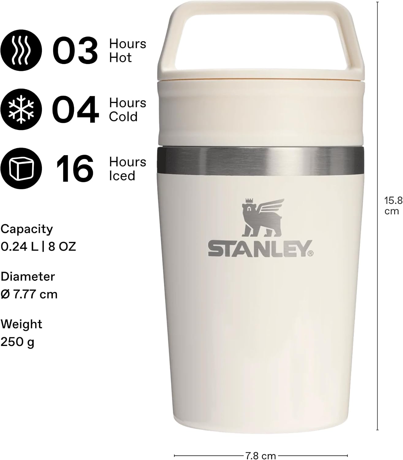 Detalle de STANLEY 10-12079-0259 カフェトゥーゴー 真空断熱マグ 8 oz・コーヒー色