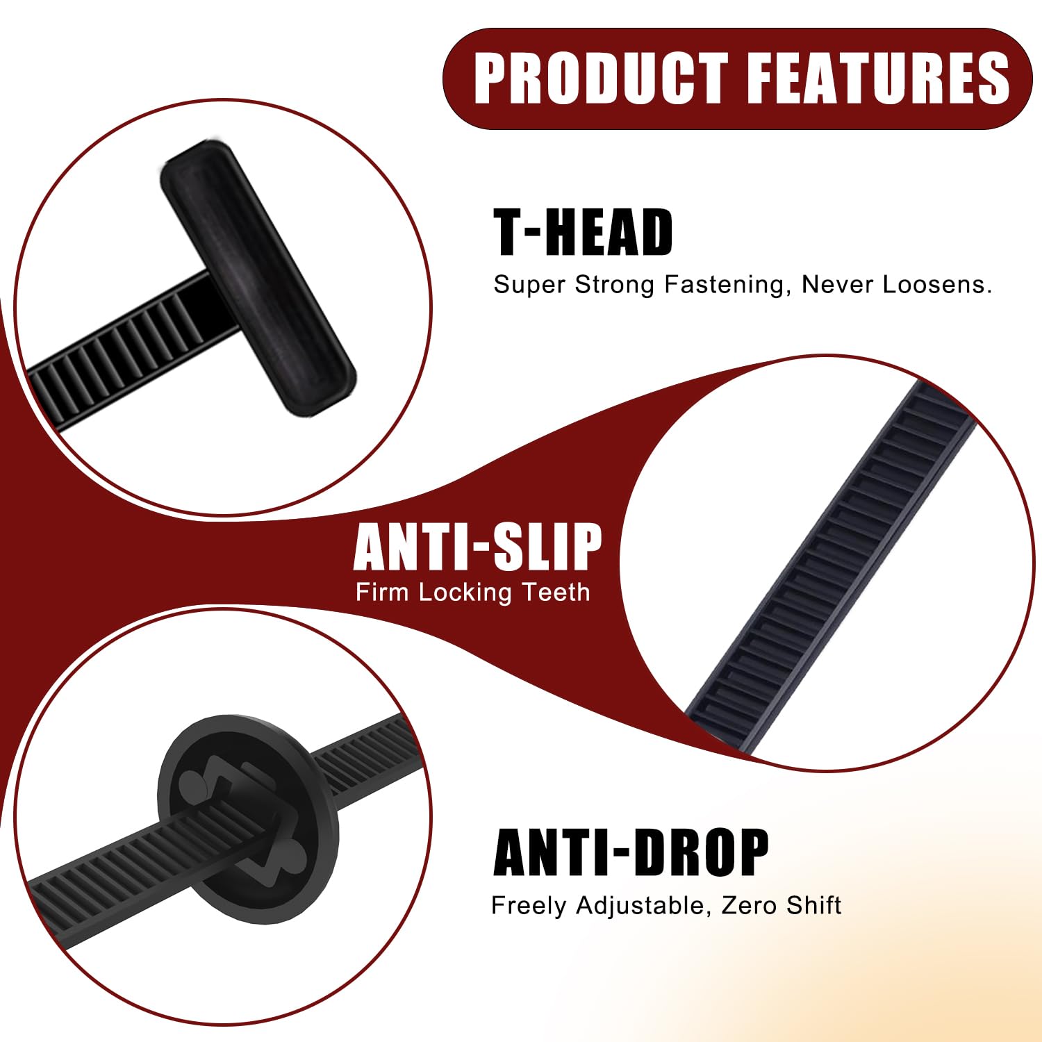 Detalle de 200 Pack Nylon Cable Tie Buckles