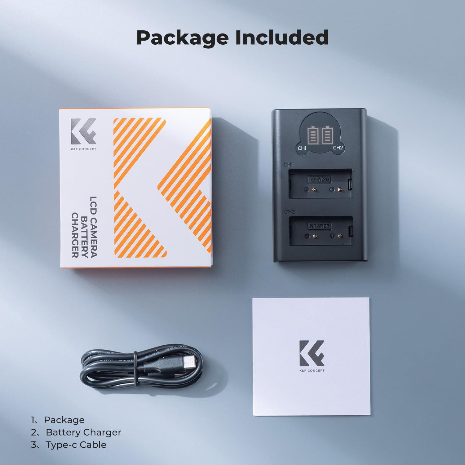 Thumbnail 6 de K&F CONCEPT NP-W126S NP-W126 Dual Battery Charger for Fujifilm X-series