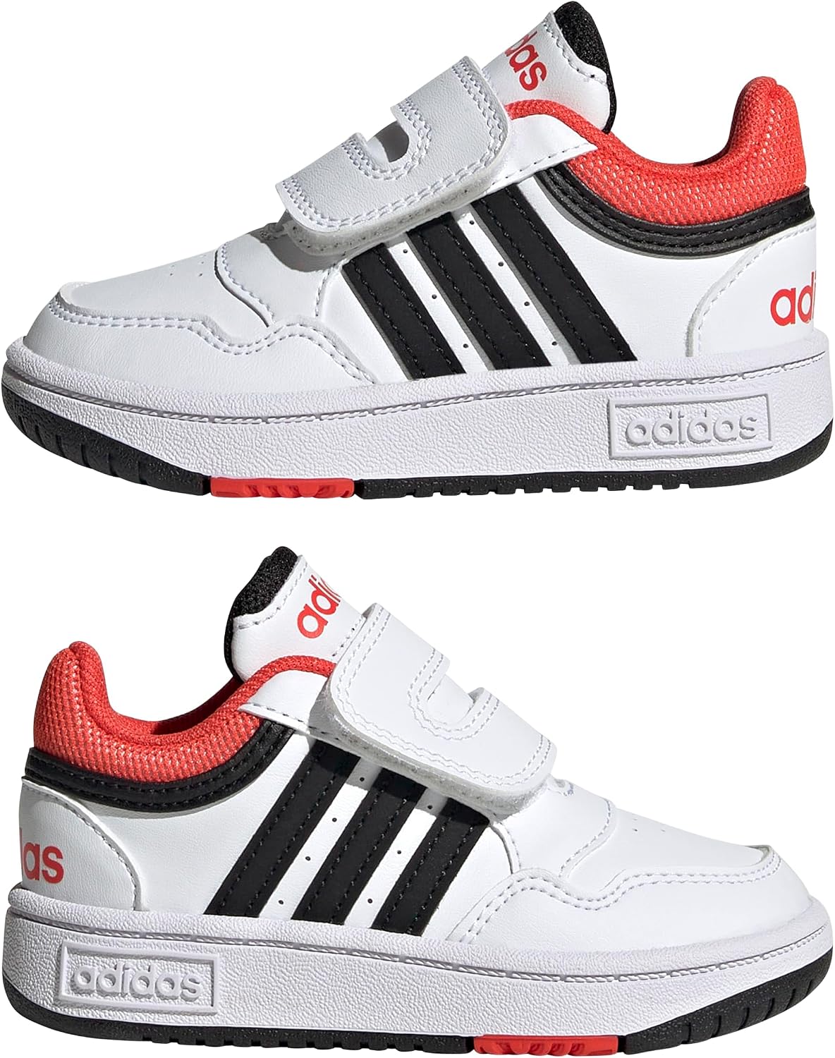 Detalle 2 de Adidas Originals Boys Hoops Shoes – Cloud White, Core Black, Bright Red (5 UK)
