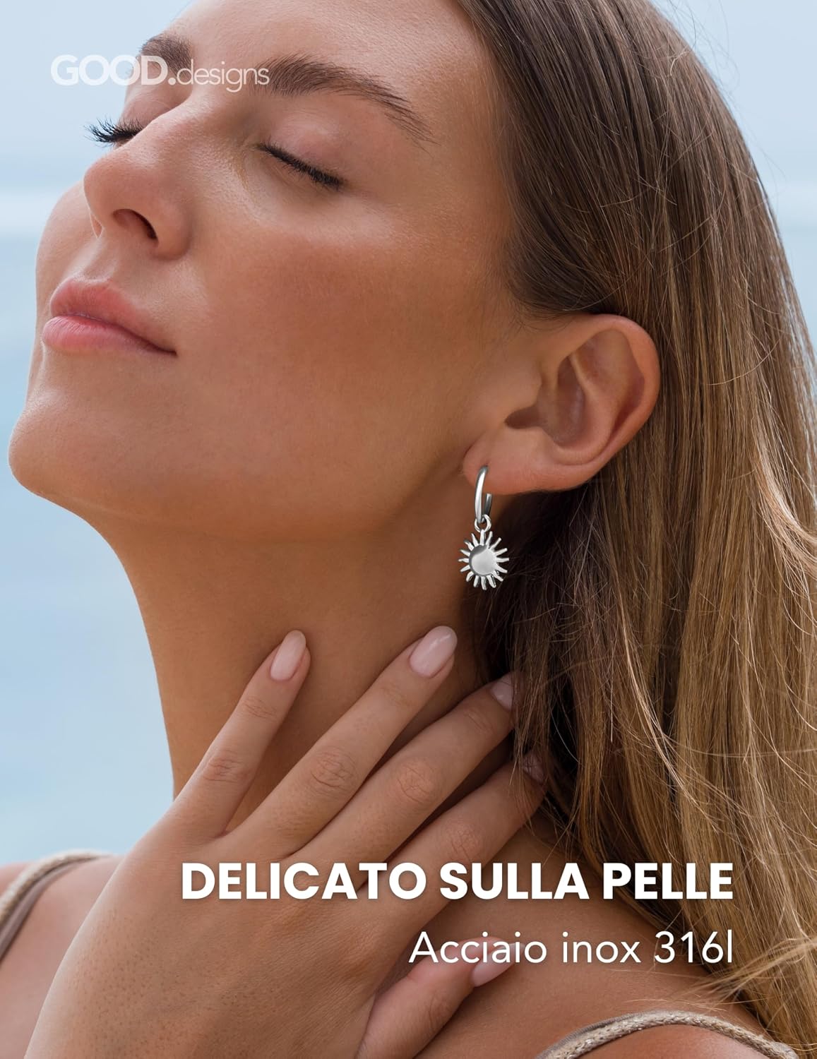Detalle 2 de GD GOOD.designs Orecchini cerchio con ciondolo 17mm