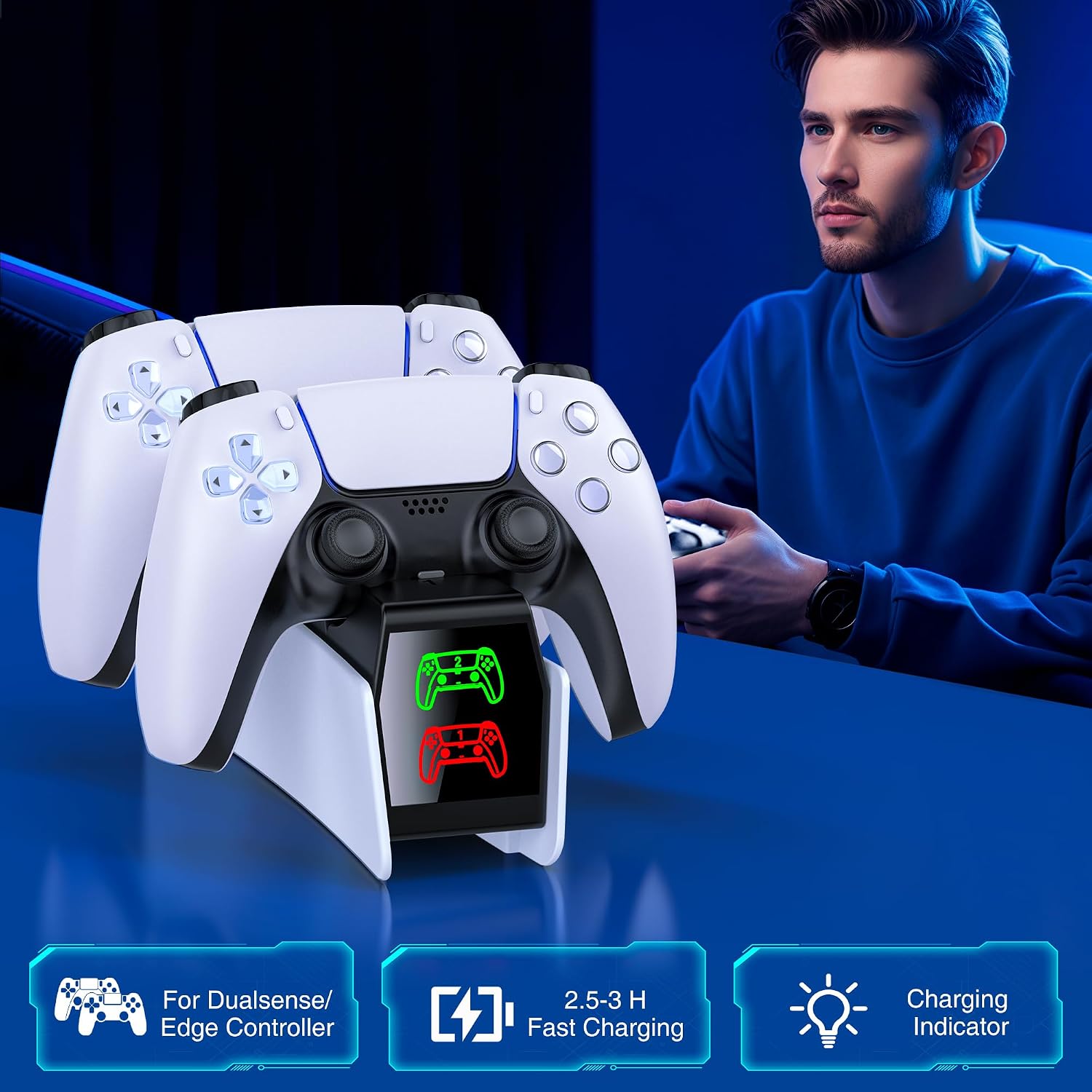Thumbnail 2 de HASACOOL PS5 Controller Charger Station 2.5h