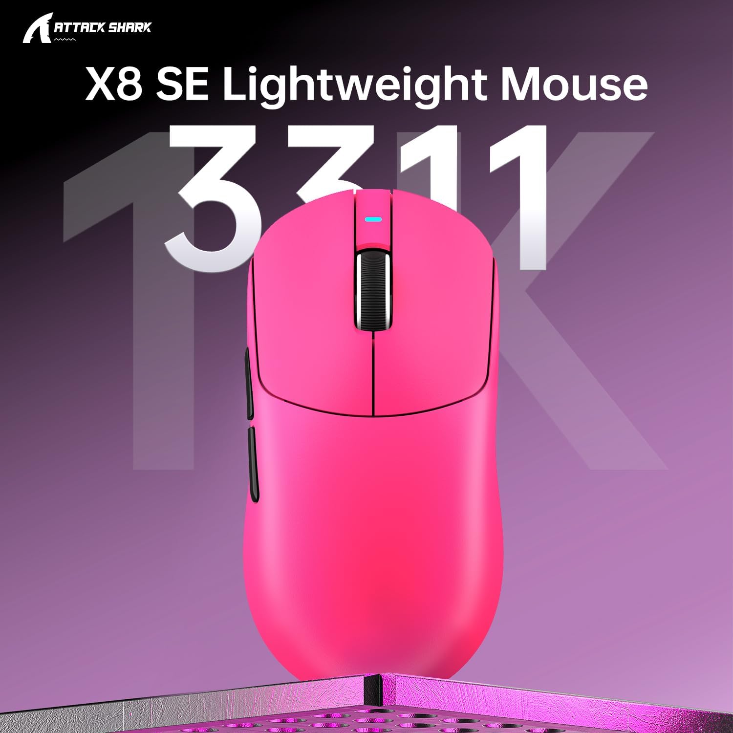 Detalle 2 de ATTACK SHARK X8SE Maus für große Hand – ultraleicht, vielseitig verbunden, präziser 3311 Gaming-Sensor