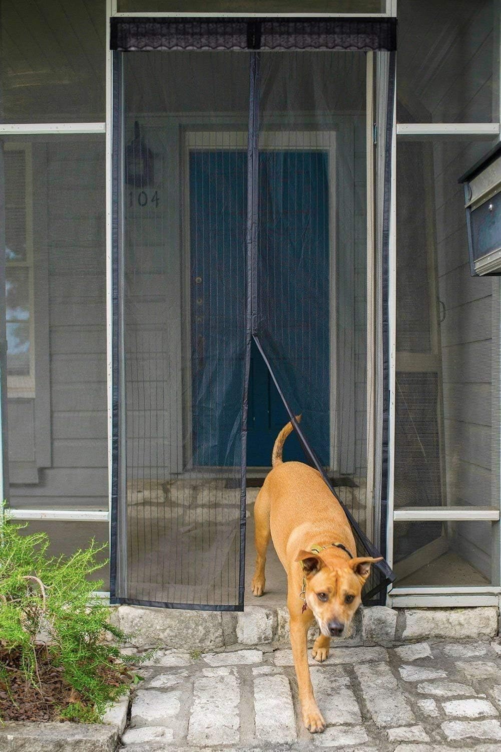 Thumbnail 4 de Magnetic Screen Door Polyester Magnetic Fly Screen Curtain (Black, 80 x 200 cm) for Anti-Mosquito & Pest Protection