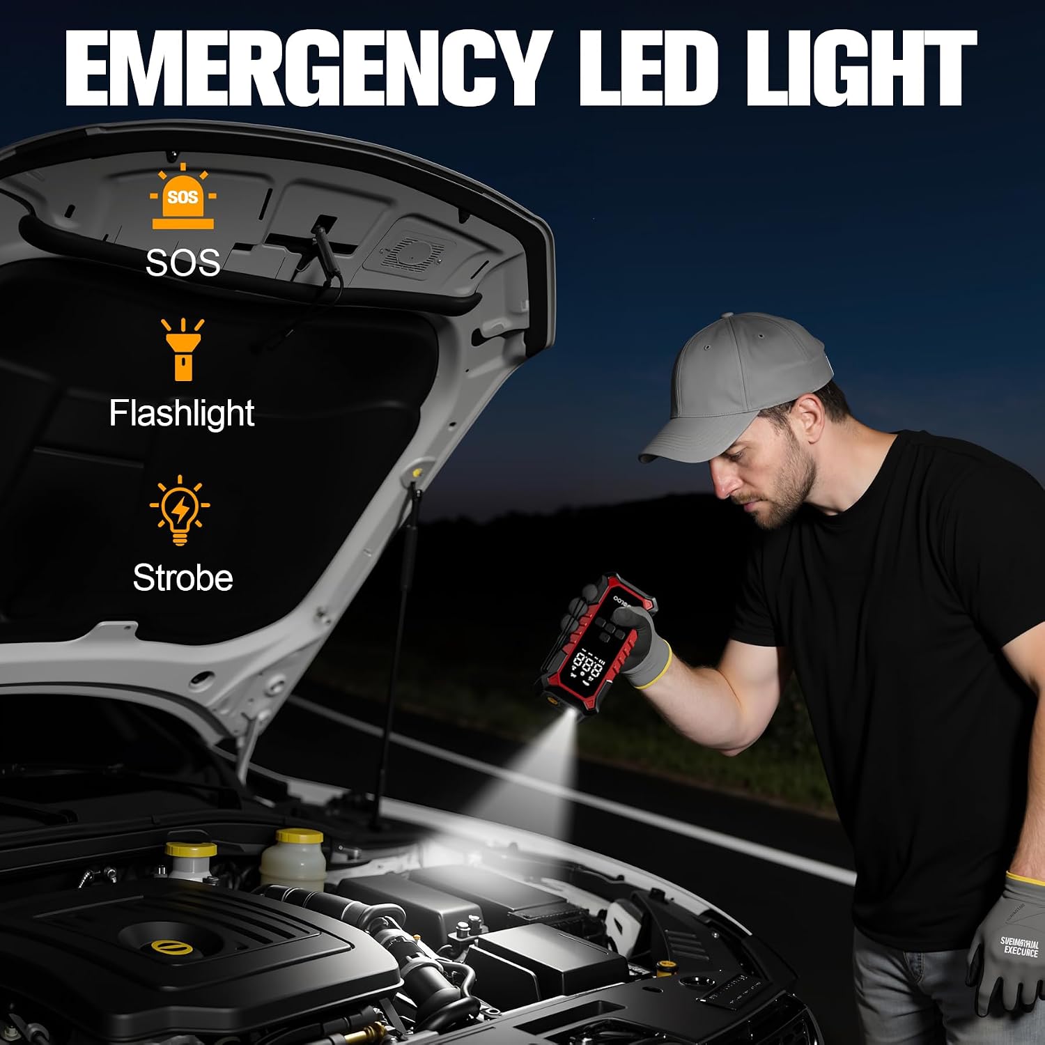 Thumbnail 4 de GOOLOO AP150 portable car tyre inflator (cordless) with LED screen and auto shut-off