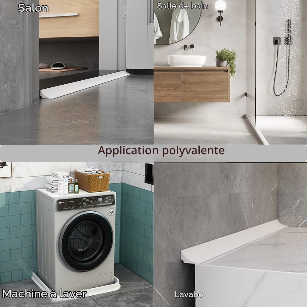 Thumbnail 6 de Zayejod model 1 siliconen waterkering, 2 m, zwart en eenzijdig zelfklevend