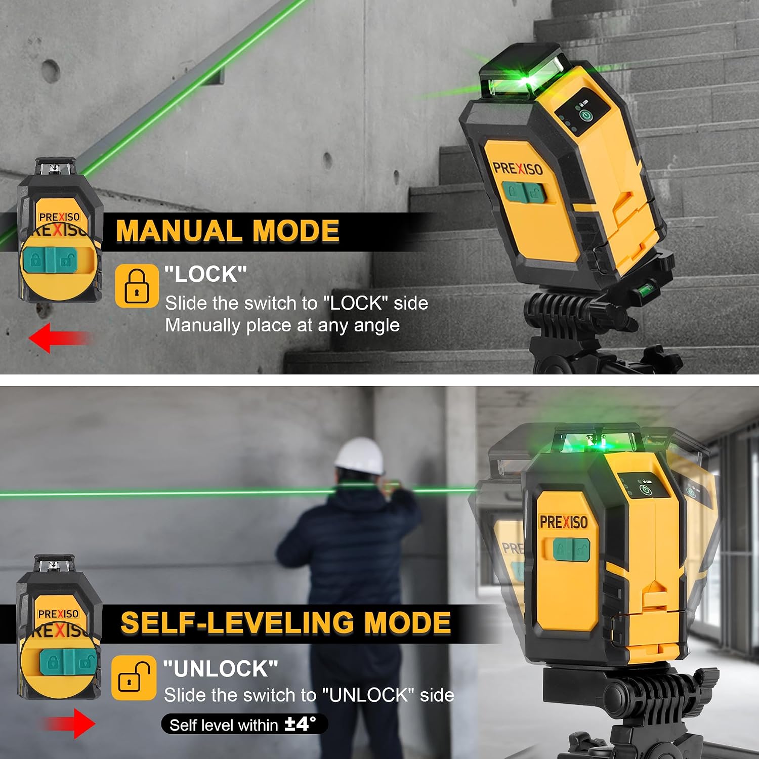 Detalle 2 de PREXISO Laser Level with Tripod 30 m