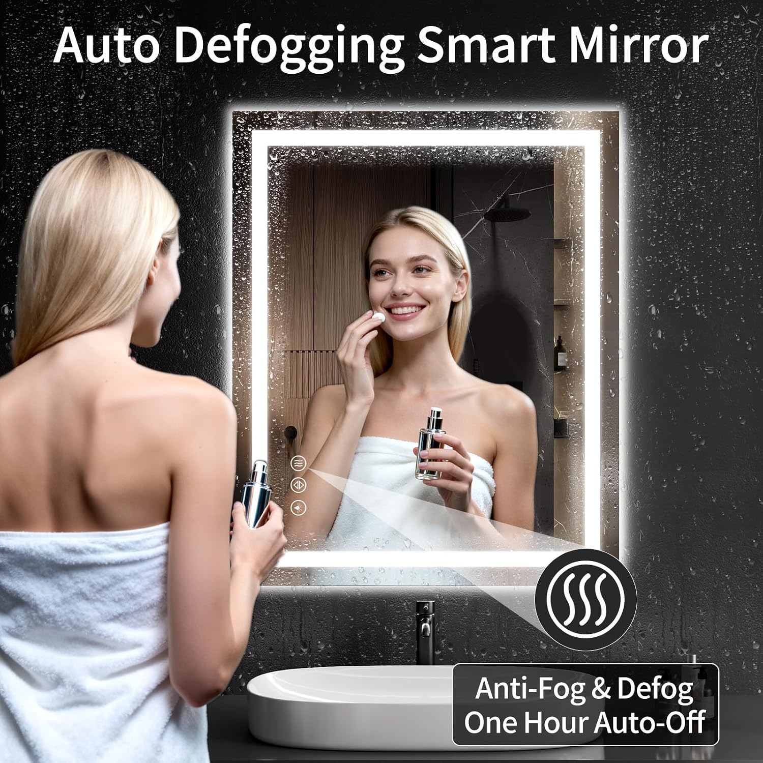 Thumbnail 2 de WISSMIELS 30"x36" LED Bathroom Mirror with Lights (Dimmable, Anti-Fog, Backlit + Front Lit)