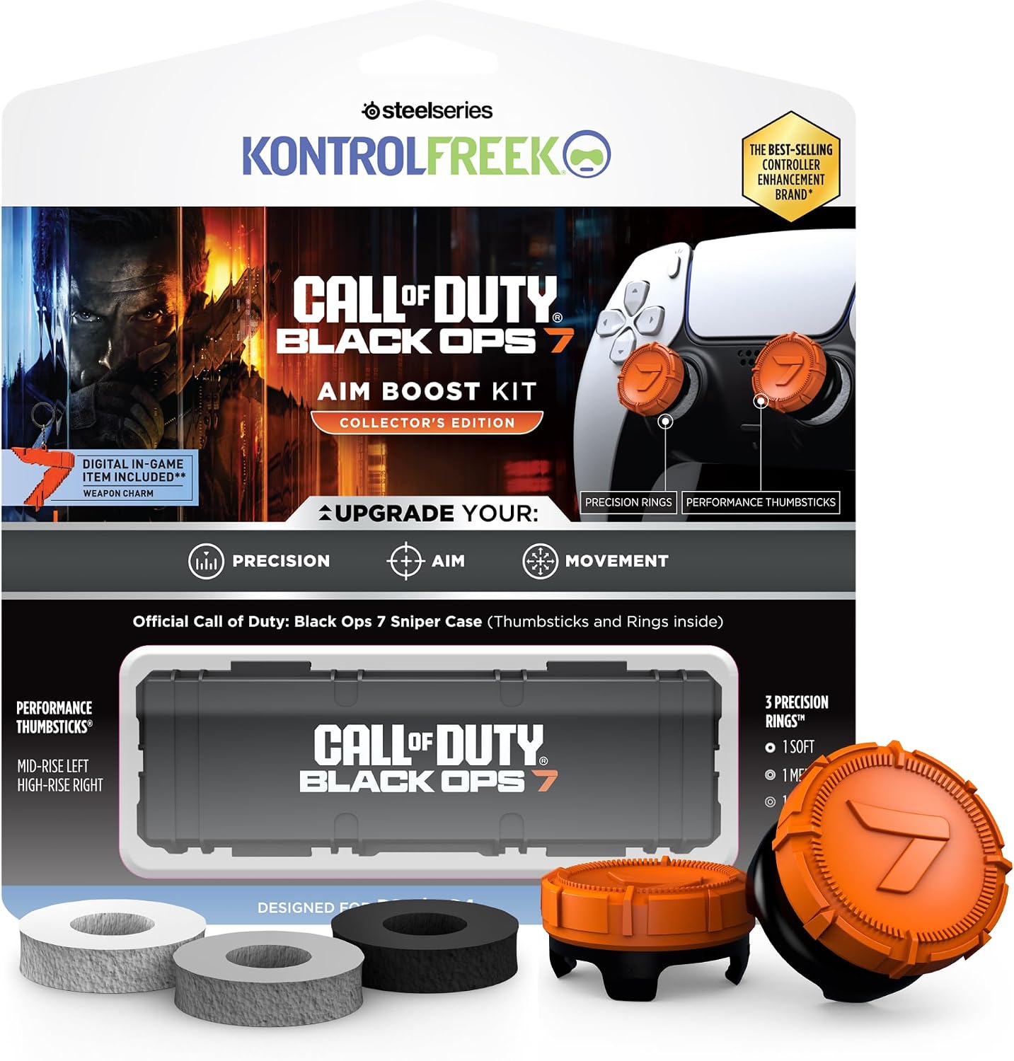 Detalle de KontrolFreek Call of Duty Aim Box Stick Aufsätze – 2x High-Rise Joystick Erhöhung (10,0 mm) für PS5 & PS4