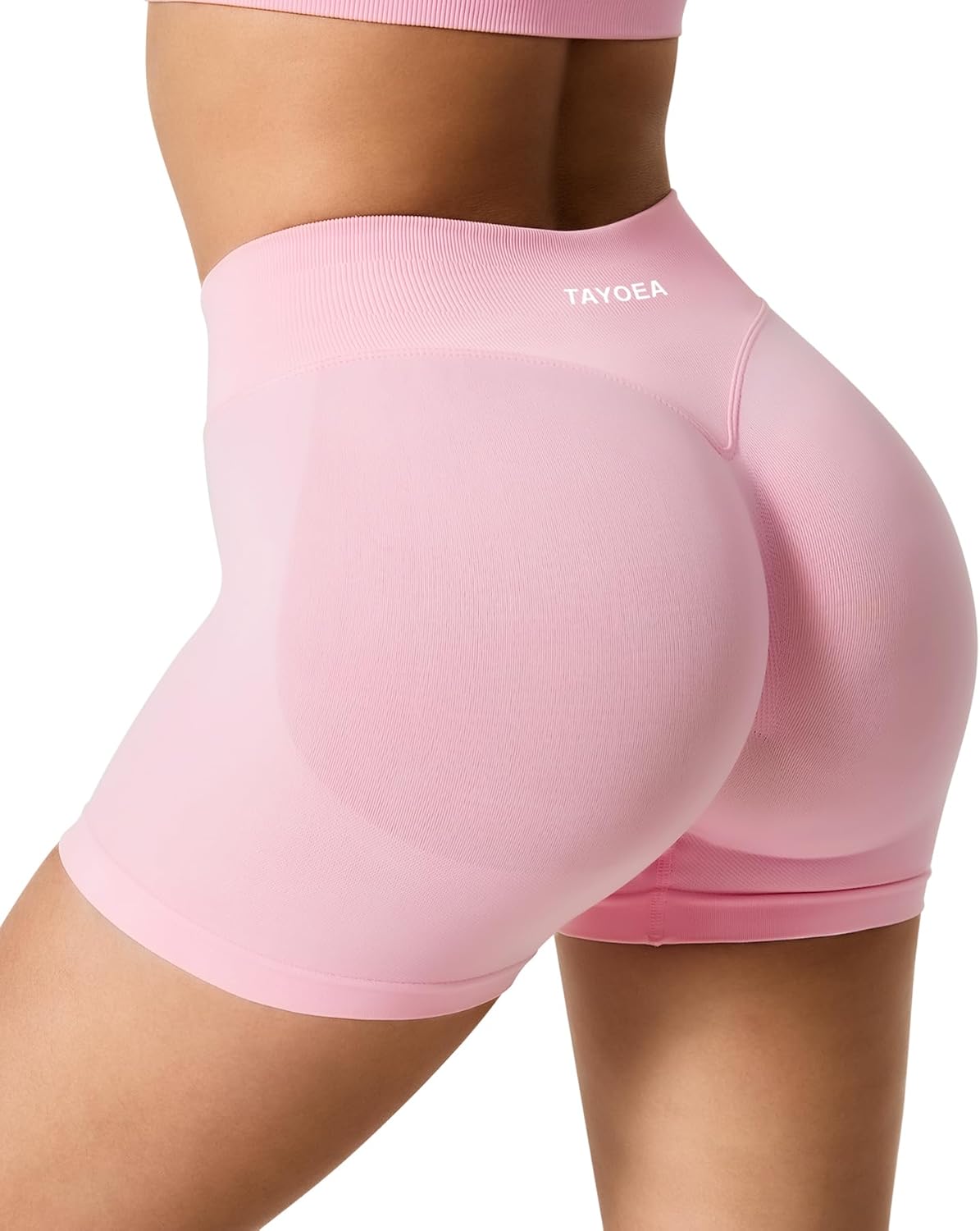 Detalle de TAYOEA Damen Sport Shorts Scrunch Kurze Sporthose – Nahtlos, Push Up, Butt Lifting