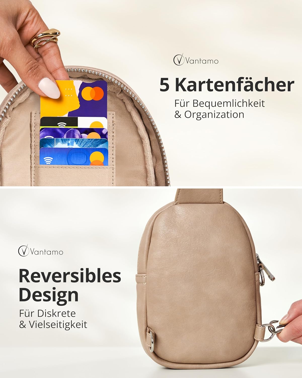 Thumbnail 3 de Vantamo Damen-Umhängetasche mit RFID-Blockierung & Anti-Taschendiebstahl-Clip