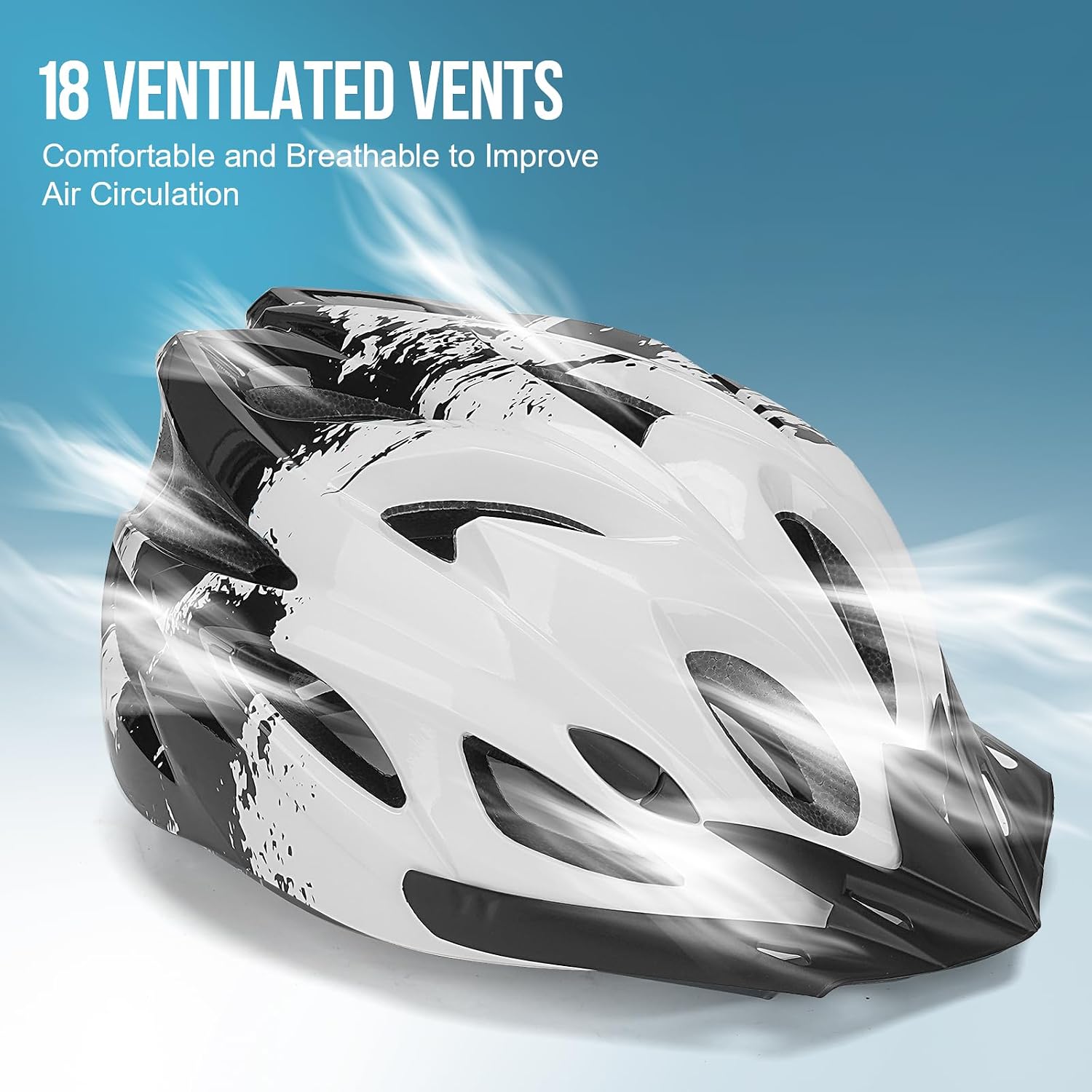 Detalle de Cycle Helmet Adults: Lightweight Bike Helmet with LED Rear Light, 57–62cm