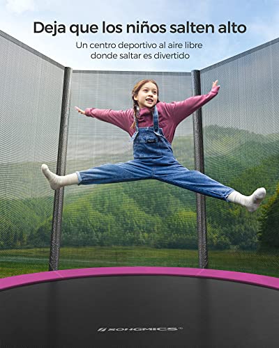 Detalle de SONGMICS Cama Elástica redonda 183 cm STR061P01V1: seguridad, espacio y durabilidad para niños
