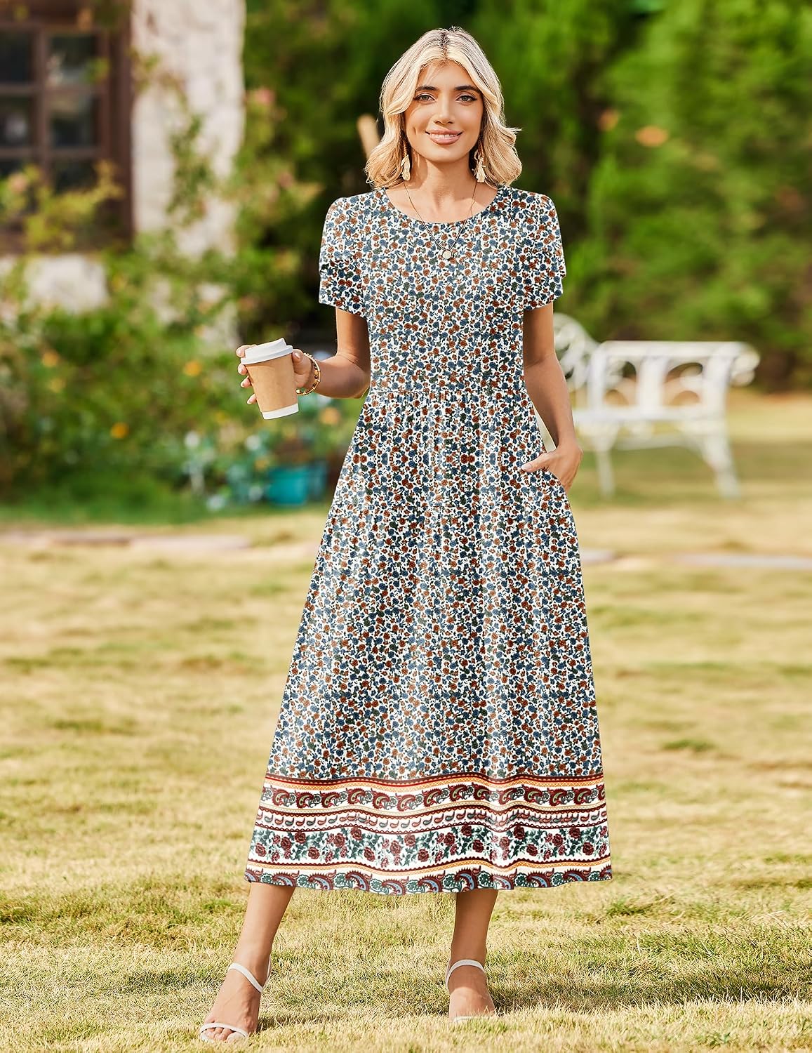 Thumbnail 1 de Zeagoo Summer Dresses for Women 2026 Maxi Bohemian Floral Dress