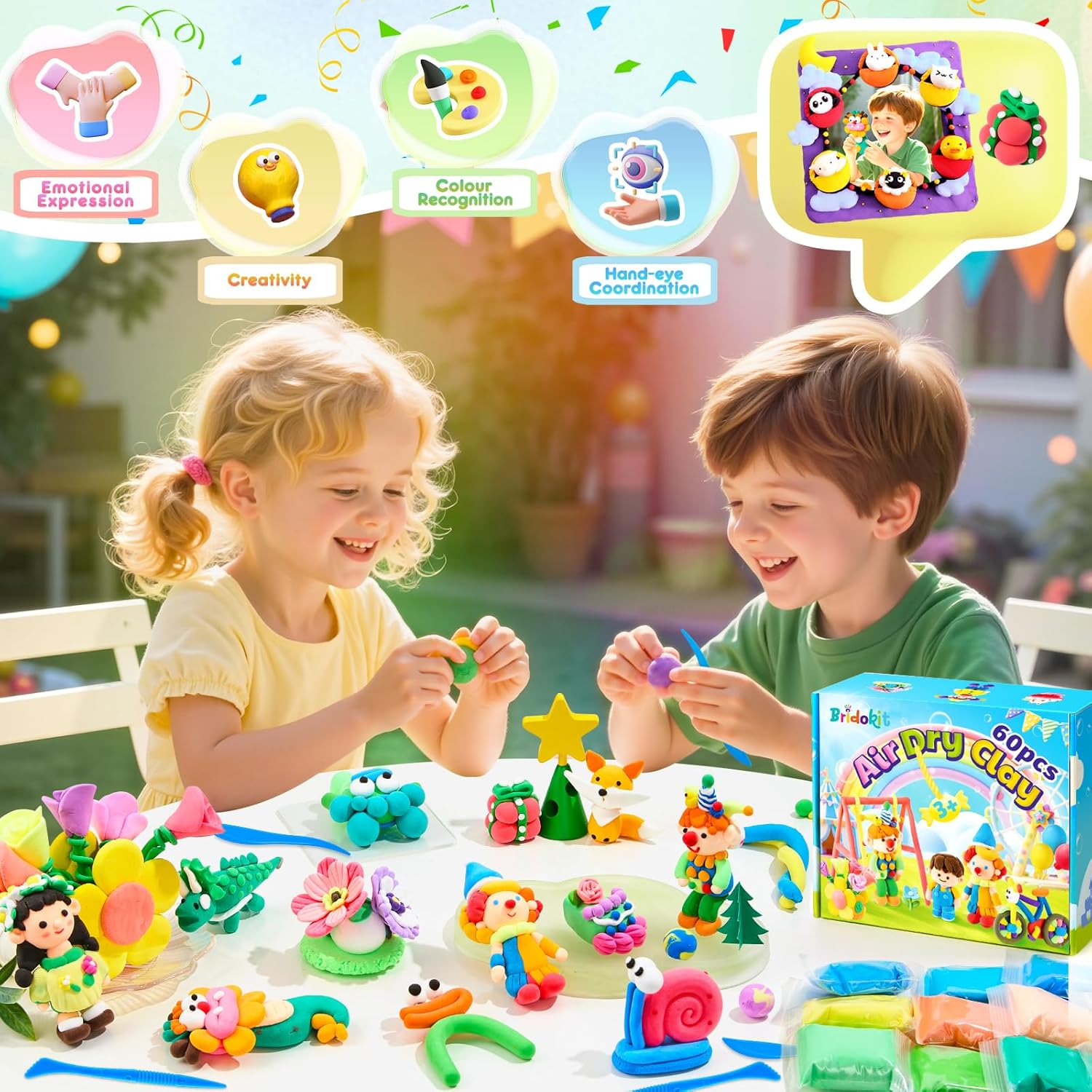 Thumbnail 3 de Bridokit Modelliermasse Lufttrocknend 60 Packungen