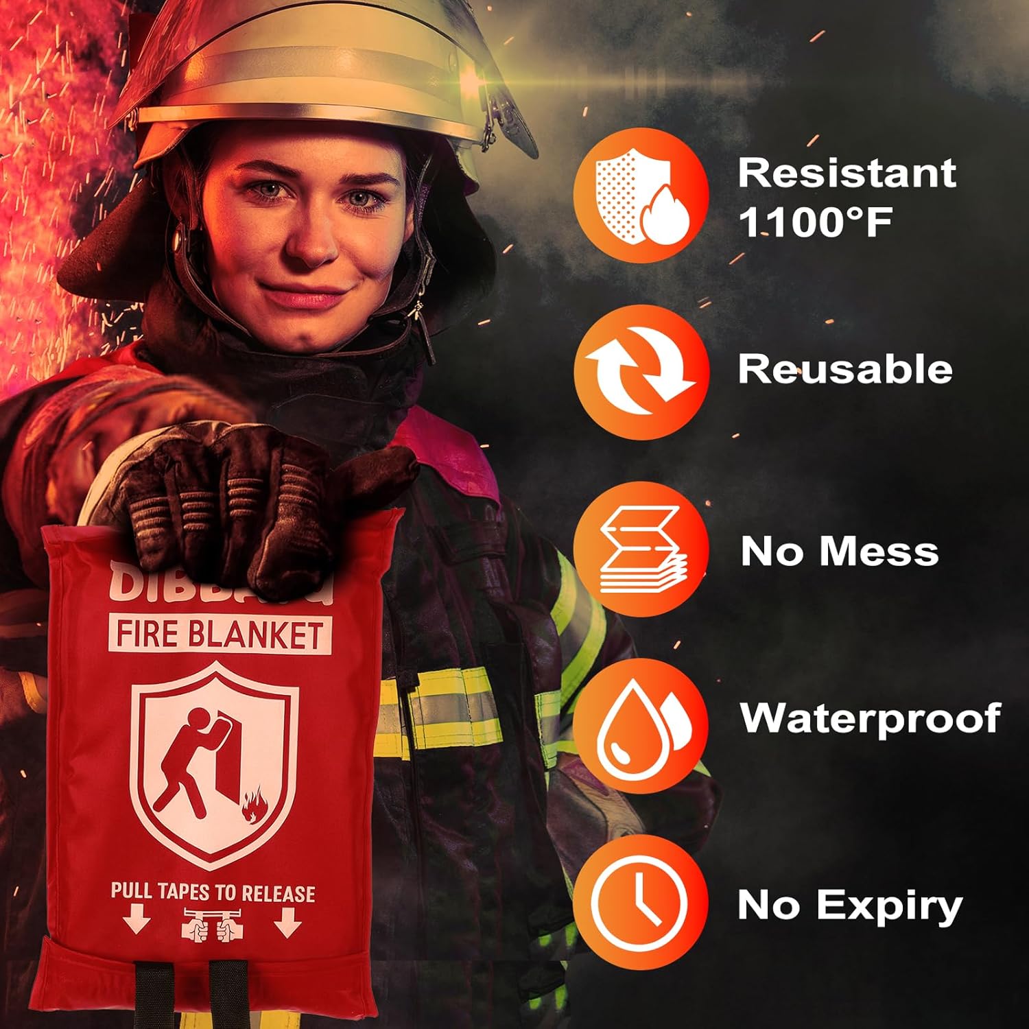Thumbnail 5 de DIBBATU Fire Blanket for Home Emergency 🔥🛡️🧯