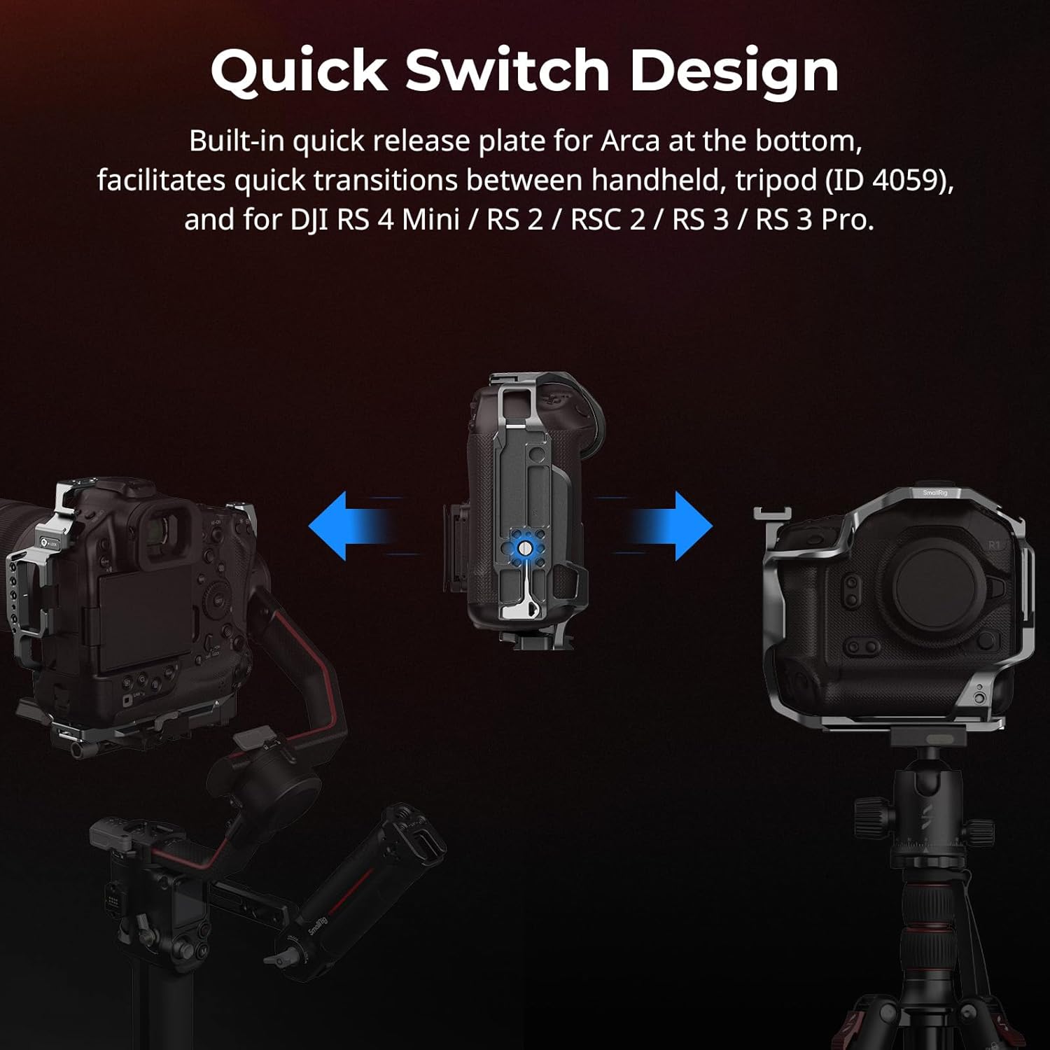 Thumbnail 4 de SMALLRIG 5413 Cage for Canon R1, Arca-ready