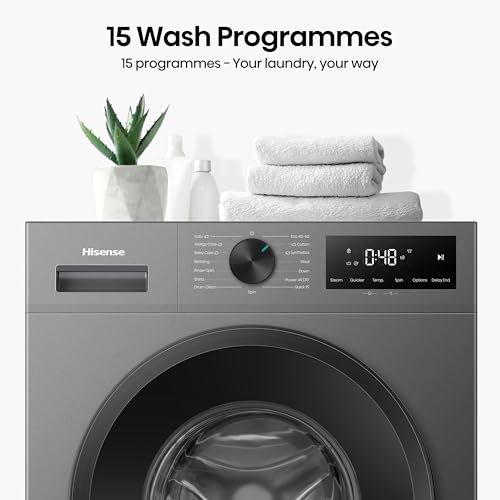 Thumbnail 8 de Hisense 9kg Washing Machine WF1I9042BBP – Black, 1400rpm, Steam Hygiene & 15 Programmes